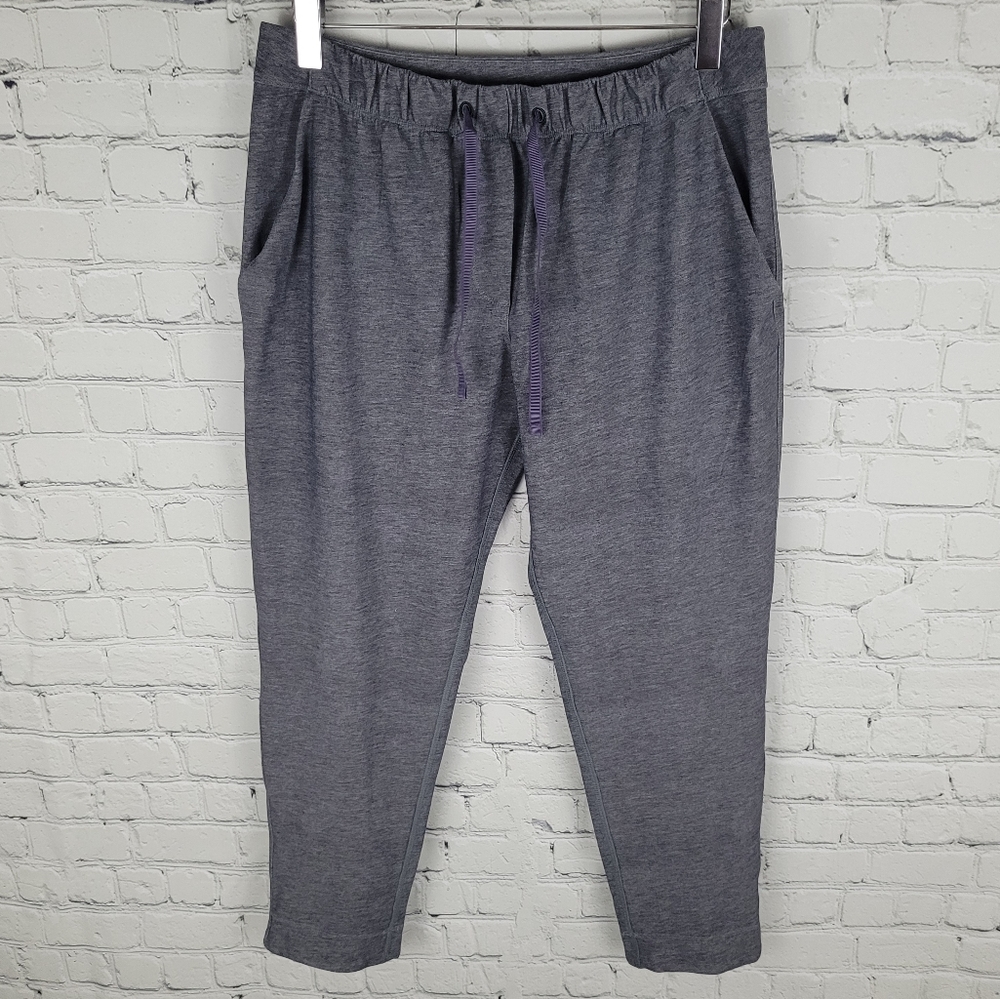 Cropped drawstring waist loose fit mesh lined pocket jogger pants